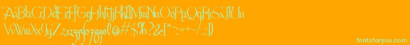 HitalicaVertical Font – Green Fonts on Orange Background