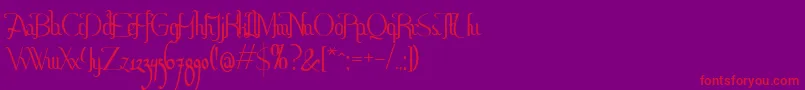 HitalicaVertical Font – Red Fonts on Purple Background