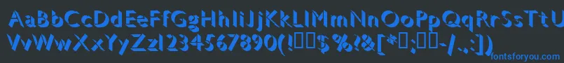 GillSansLightShadowed Font – Blue Fonts on Black Background