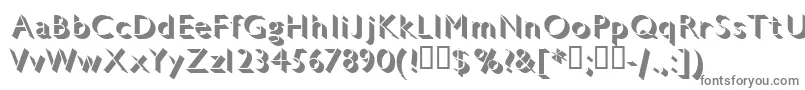 GillSansLightShadowed-fontti – harmaat kirjasimet valkoisella taustalla