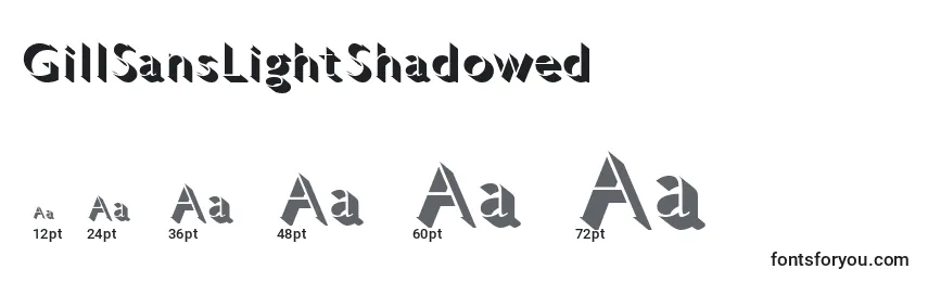 GillSansLightShadowed Font Sizes