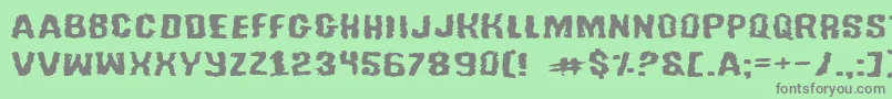 フォントTussleExpanded – 緑の背景に灰色の文字