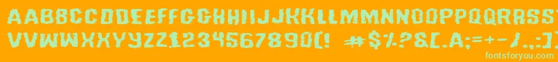 TussleExpanded Font – Green Fonts on Orange Background