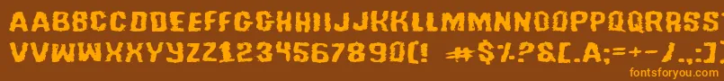 TussleExpanded Font – Orange Fonts on Brown Background