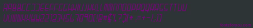 フォントFairnsquareCondensedItalic – 黒い背景に紫のフォント