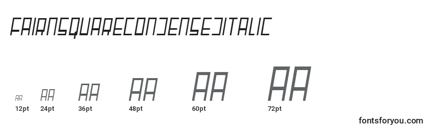 FairnsquareCondensedItalic Font Sizes