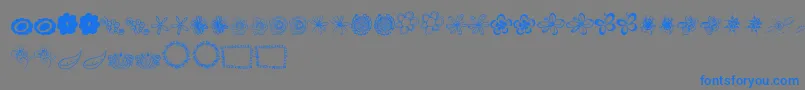 MtfFlowerDoodles Font – Blue Fonts on Gray Background