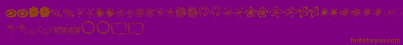 MtfFlowerDoodles-fontti – ruskeat fontit violetilla taustalla