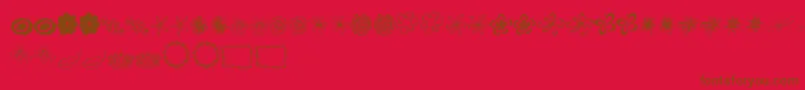 MtfFlowerDoodles-Schriftart – Braune Schriften auf rotem Hintergrund