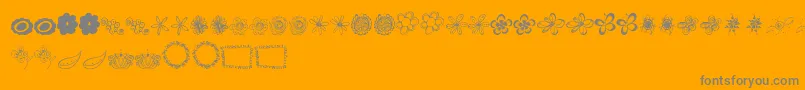 MtfFlowerDoodles Font – Gray Fonts on Orange Background