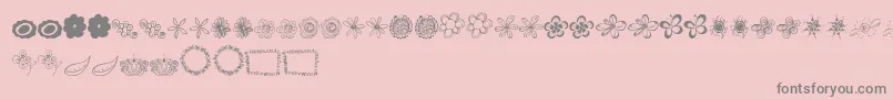 MtfFlowerDoodles Font – Gray Fonts on Pink Background