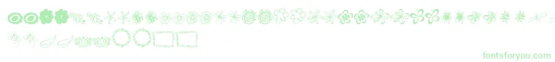 フォントMtfFlowerDoodles – 白い背景に緑のフォント
