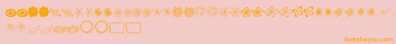 MtfFlowerDoodles Font – Orange Fonts on Pink Background