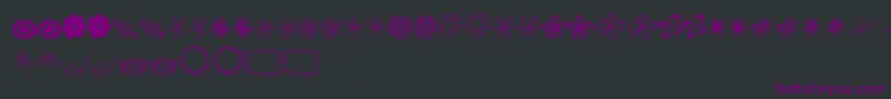 フォントMtfFlowerDoodles – 黒い背景に紫のフォント
