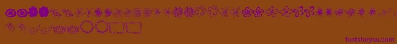 Lisätietoja MtfFlowerDoodles-fontista MtfFlowerDoodles-fontti – violetit fontit ruskealla taustalla