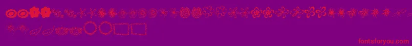 MtfFlowerDoodles-fontti – punaiset fontit violetilla taustalla