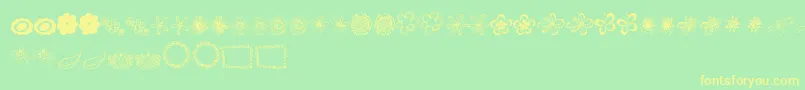Шрифт MtfFlowerDoodles – жёлтые шрифты на зелёном фоне