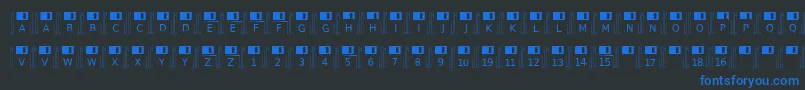 フォントFloppydisk – 黒い背景に青い文字