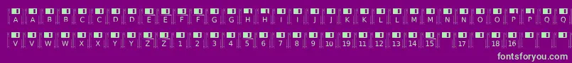 フォントFloppydisk – 紫の背景に緑のフォント