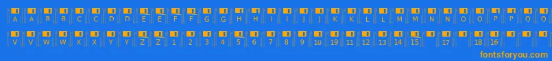 Floppydisk Font – Orange Fonts on Blue Background