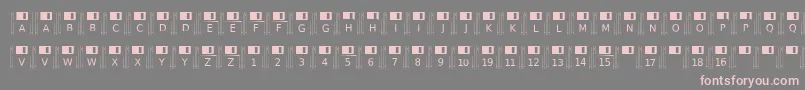 Floppydisk-fontti – vaaleanpunaiset fontit harmaalla taustalla