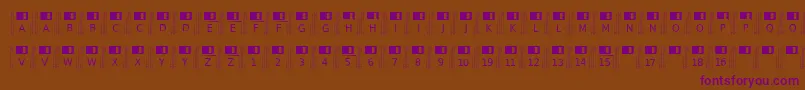 フォントFloppydisk – 紫色のフォント、茶色の背景