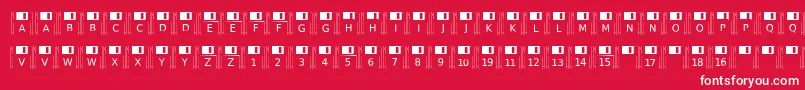 Floppydisk Font – White Fonts on Red Background