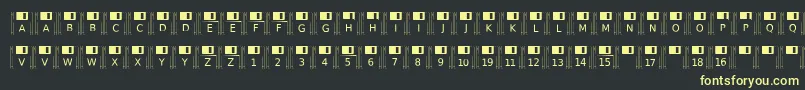 フォントFloppydisk – 黒い背景に黄色の文字