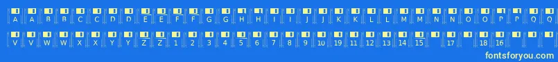 フォントFloppydisk – 黄色の文字、青い背景
