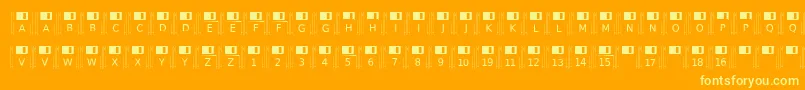 fuente Floppydisk – Fuentes Amarillas Sobre Fondo Naranja