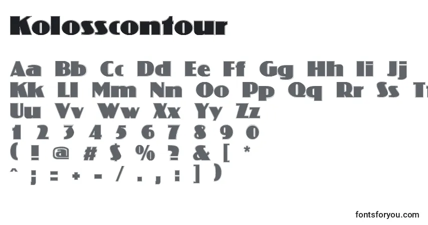 A fonte Kolosscontour – alfabeto, números, caracteres especiais