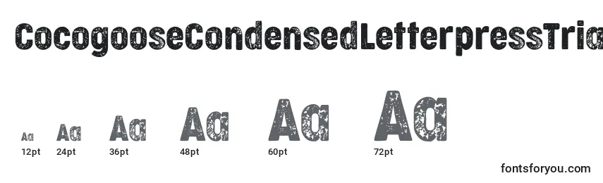 CocogooseCondensedLetterpressTrial Font Sizes