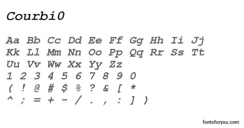 Fuente Courbi0 - alfabeto, números, caracteres especiales