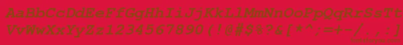 Courbi0-Schriftart – Braune Schriften auf rotem Hintergrund