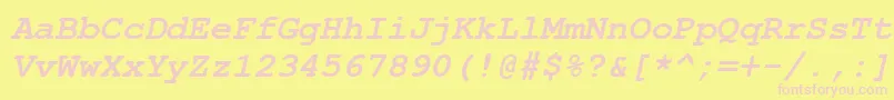 Courbi0 Font – Pink Fonts on Yellow Background