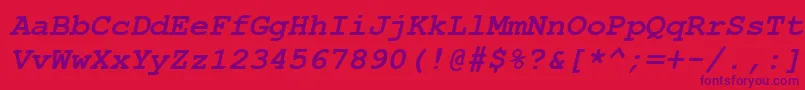 Courbi0 Font – Purple Fonts on Red Background