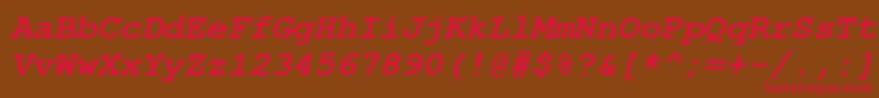 Courbi0 Font – Red Fonts on Brown Background