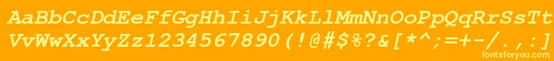 Courbi0 Font – Yellow Fonts on Orange Background