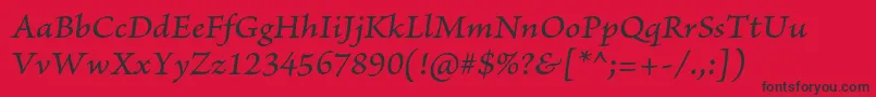 BriosoproMediumitcapt Font – Black Fonts on Red Background