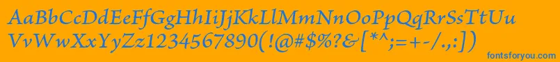 BriosoproMediumitcapt Font – Blue Fonts on Orange Background