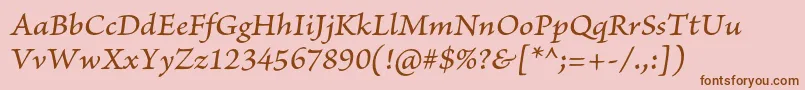 BriosoproMediumitcapt Font – Brown Fonts on Pink Background