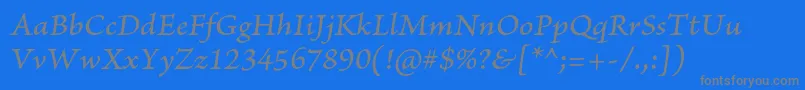 BriosoproMediumitcapt Font – Gray Fonts on Blue Background