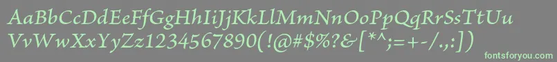 BriosoproMediumitcapt-fontti – vihreät fontit harmaalla taustalla
