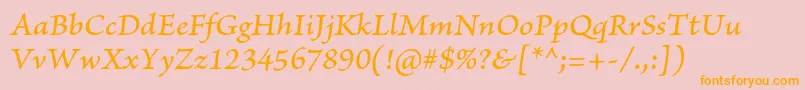 BriosoproMediumitcapt Font – Orange Fonts on Pink Background