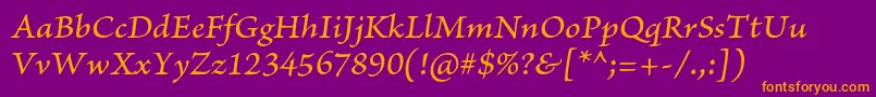 BriosoproMediumitcapt Font – Orange Fonts on Purple Background