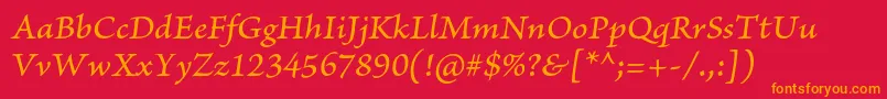 BriosoproMediumitcapt Font – Orange Fonts on Red Background