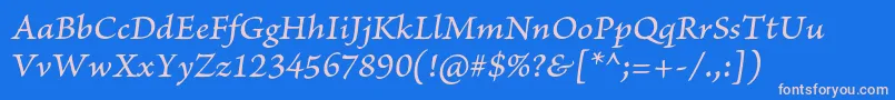 BriosoproMediumitcapt Font – Pink Fonts on Blue Background