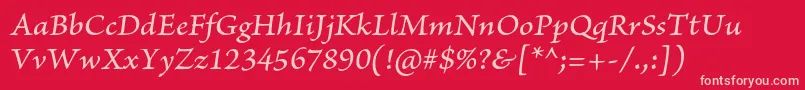 BriosoproMediumitcapt Font – Pink Fonts on Red Background