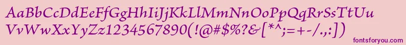 BriosoproMediumitcapt Font – Purple Fonts on Pink Background