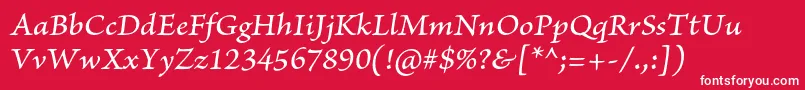 BriosoproMediumitcapt Font – White Fonts on Red Background